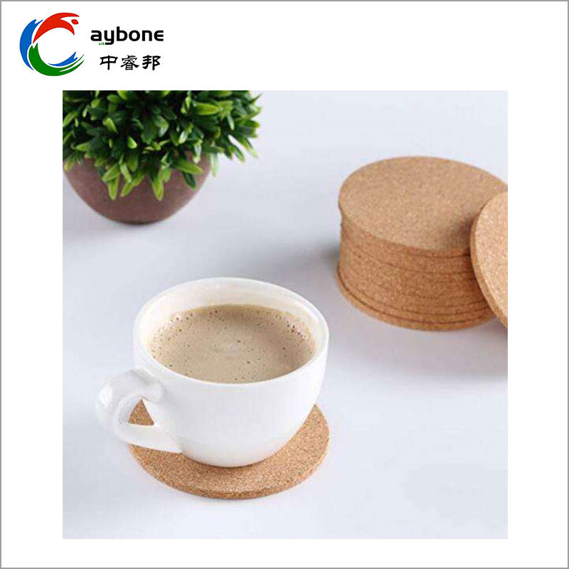 Cork Coaster Bulat Dengan Pelekat